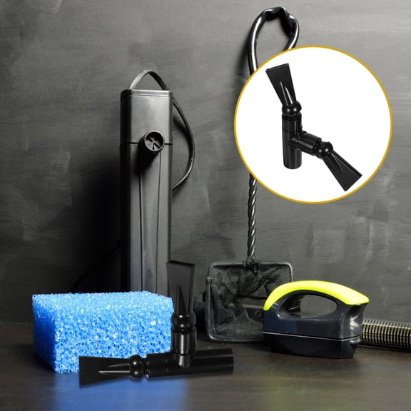 LOLIPPYY Aquarium Nozzle Plastic Double Outlet Black for Home Fish Tank Water Outflow Control