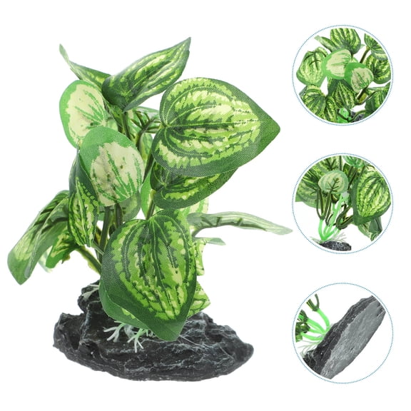 LOLIPPYY Aquarium Plants Plastic Realistic Fish Habitat Light Set