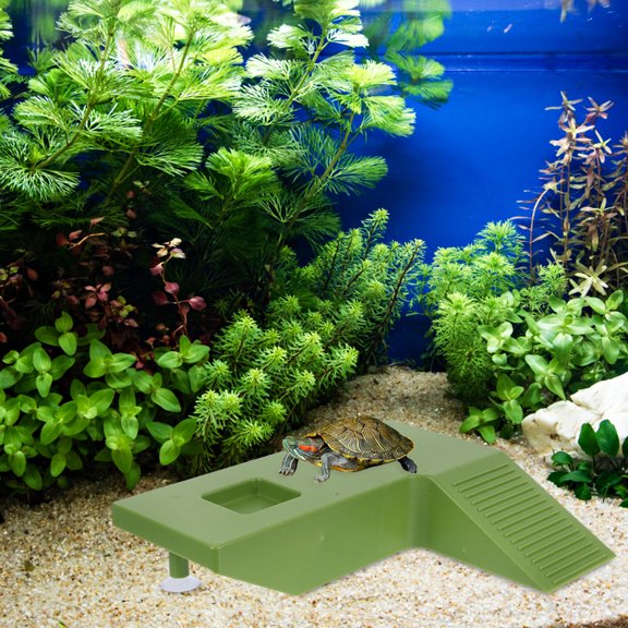 LOLIPPYY Aquatic Turtle Terrace Ramp ABS Green for Home Basking Accessory