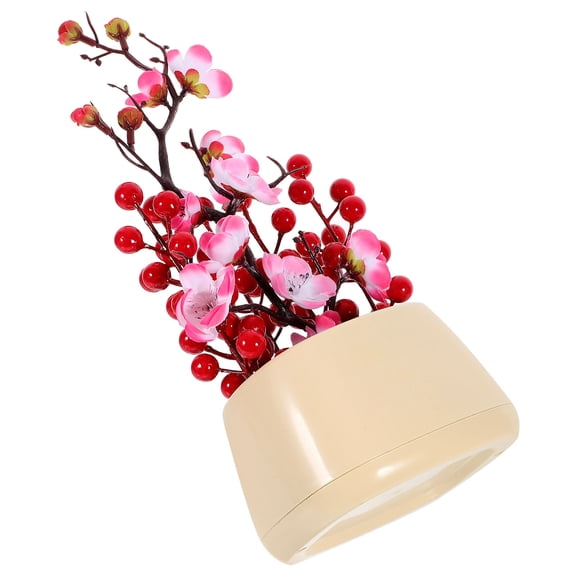 LOLIPPYY Artificial Cherry Blossom Branches with Fortune Tree Fruit in Pink for Decoration Use Plastic Material