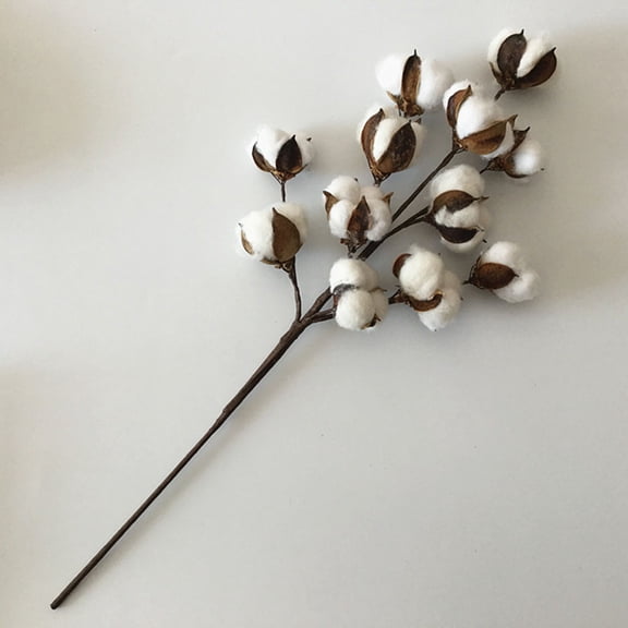 LOLIPPYY Artificial Cotton Branches with Soft Cotton Bolls for Natural Rustic Home Decor and Tabletop Arrangement