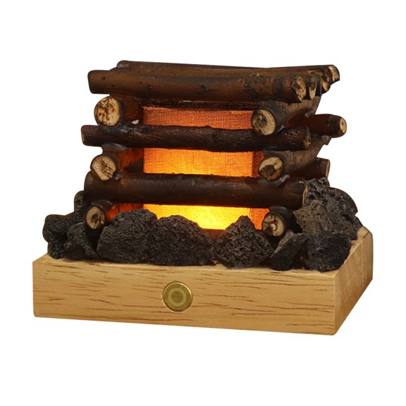 LOLIPPYY Artificial Flame Campfire Night Light Coffee Tone USB Rechargeable for Home Ambiance