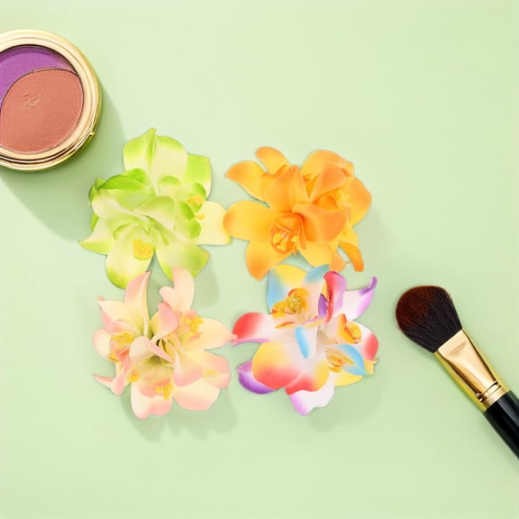 LOLIPPYY Artificial Orchid Flower Hair Clip Lightweight Boho Floral Hairpin for Wedding and Party Use