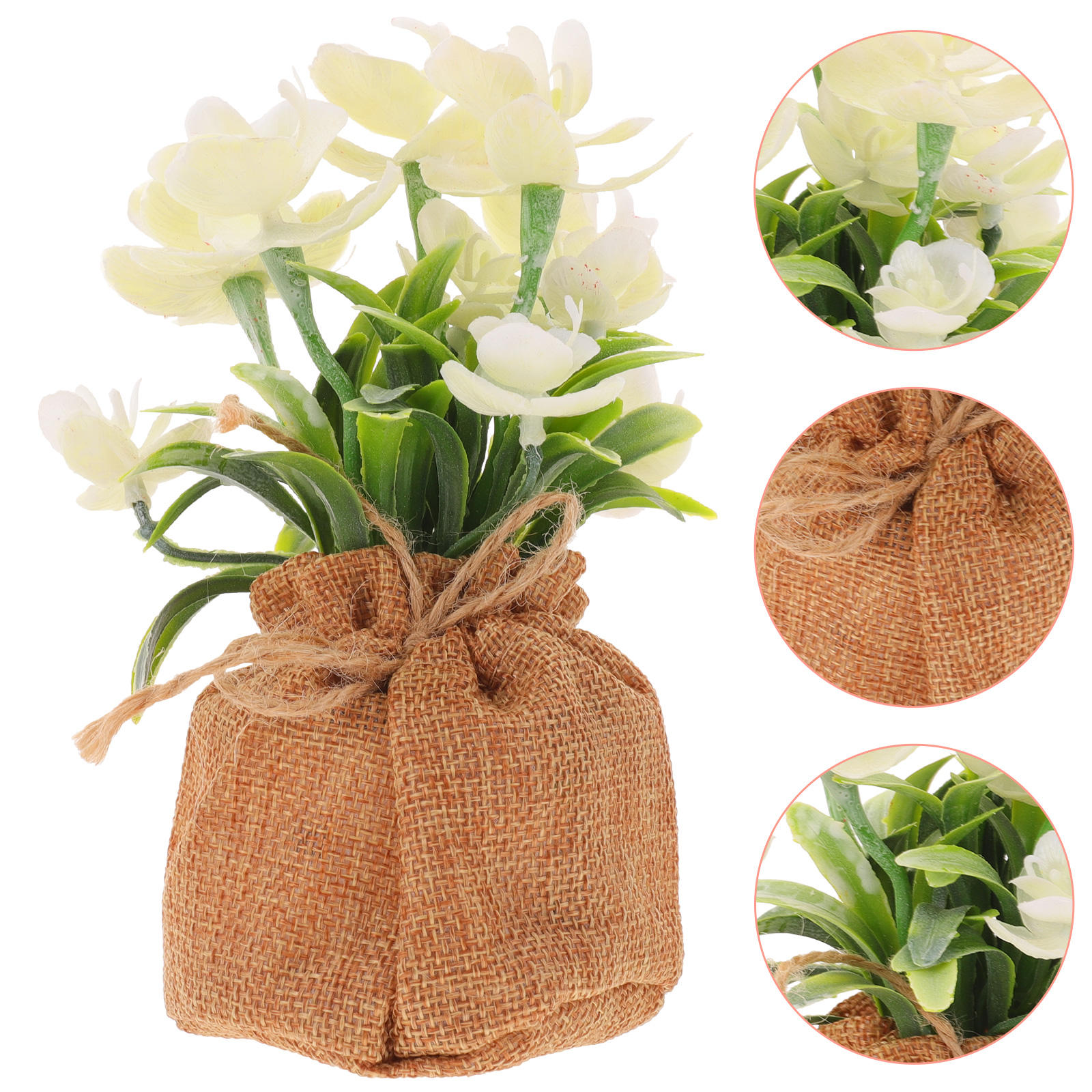 LOLIPPYY White Artificial Phalaenopsis Orchid Flower for Home Decor, Faux Orchid Plant with Hemp Stem, PE Foam, Plastic, 12.5in