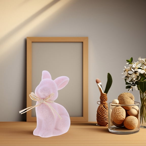 LOLIPPYY Artificial Pink Rabbit Statue for Easter Patio Lawn Decoration and Party Atmosphere