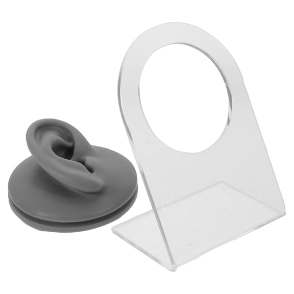 LOLIPPYY Silicone Ear Model with Stand for Earring Display and Piercing Practice, Realistic Training Tool for Jewelry and Piercing