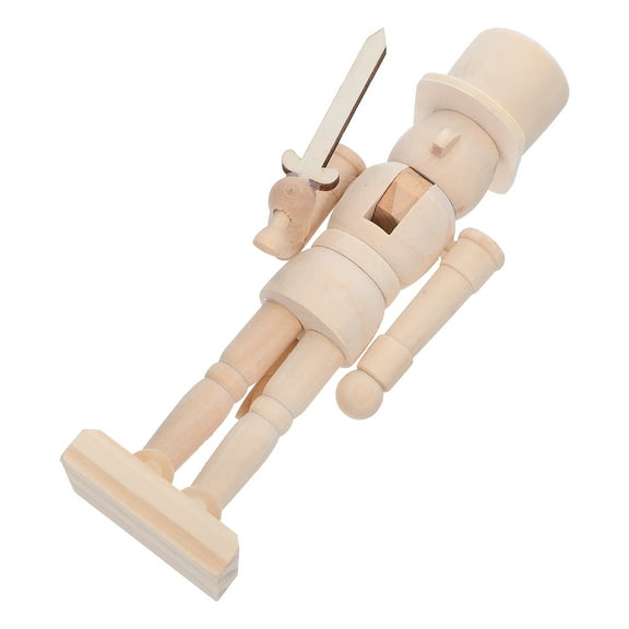 LOLIPPYY Artist Drawing Manikin DIY Wooden Nutcracker Soldier Beige 1Pack