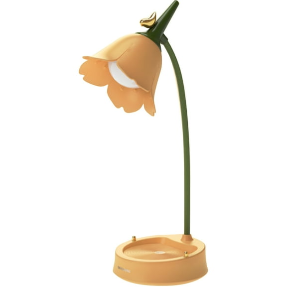 LOLIPPYY Artistic Table Lamp in Orange Flower Shape, USB Powered Plastic Design, 1 Piece for Study Room Lighting