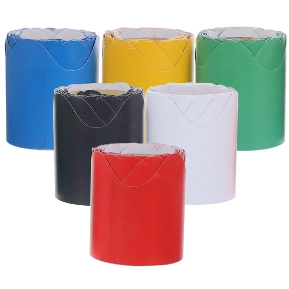 LOLIPPYY Assorted Color Classroom Bulletin Board Borders Decorative Trim Paperboard for Easy DIY Projects 6 Rolls