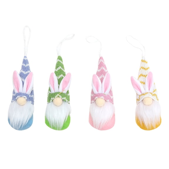 LOLIPPYY Assorted Color Easter Bunny Gnome Pendant Hanging Decor for Parties and Daily Use 4pcs Set