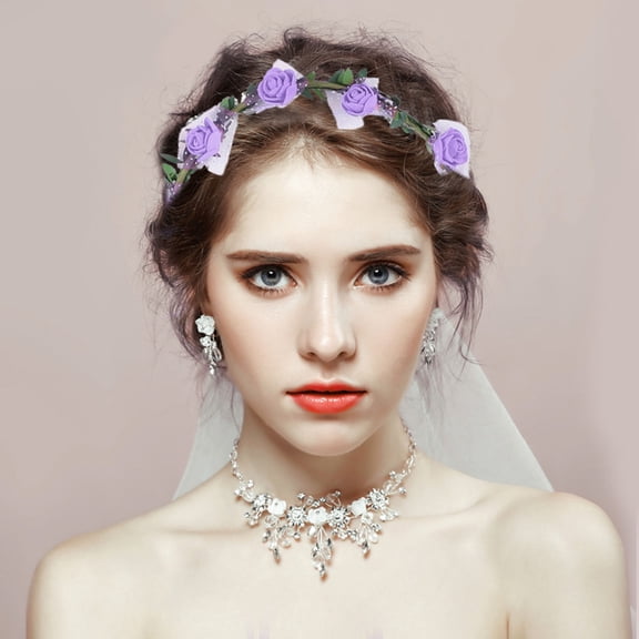 LOLIPPYY 6pcs Assorted Color LED Flower Crowns for Parties Festivals, EVA Material Light-Up Headbands