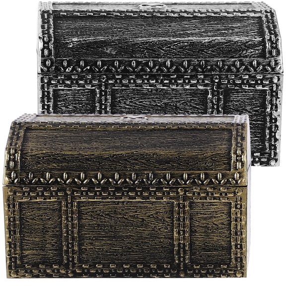 LOLIPPYY 2pcs Assorted Color Plastic Decorative Treasure Boxes with Lid and Latch for Storage and Organization