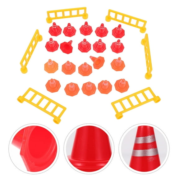 LOLIPPYY Assorted Color Road Construction Traffic Cones and Identification Signs Set