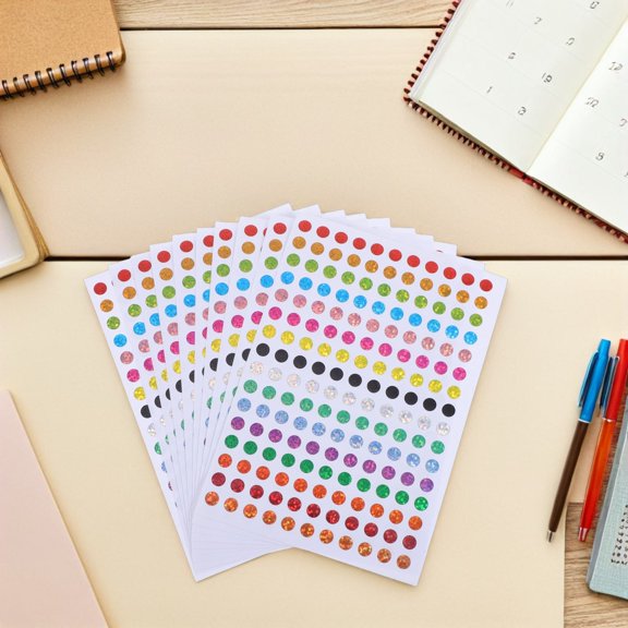 LOLIPPYY Assorted Color Round Coding Circle Dot Labels with Shiny Finish for Decoration and Organizing