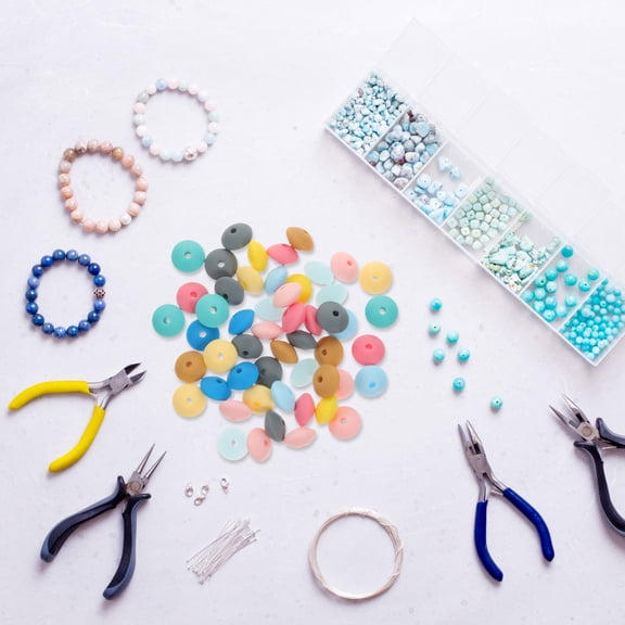 LOLIPPYY Silicone Beads in Assorted Colors for Crafts, Bright Shades with Smooth Texture, 2.5 mm Hole Diameter