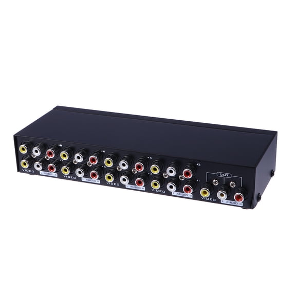 LOLIPPYY Audio Video 8 Input 1 Output Rca Av Selector Black