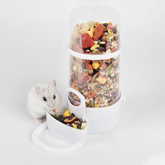 LOLIPPYY Automatic Pet Feeder for Small Animals with Transparent Design, White Color, Easy to Use and Clean