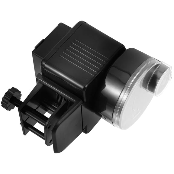 LOLIPPYY Automatic Fish Feeder for Pond with Timer Black Compact Design for Easy Aquarium Feeding
