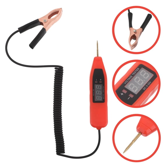 LOLIPPYY Automotive Electrical Tester Orange Portable Car Circuit Tester Pen with Flashlight