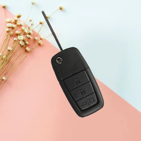 LOLIPPYY Automotive Key Shells Folding Key 4 Buttons Black Replacement 1Pack