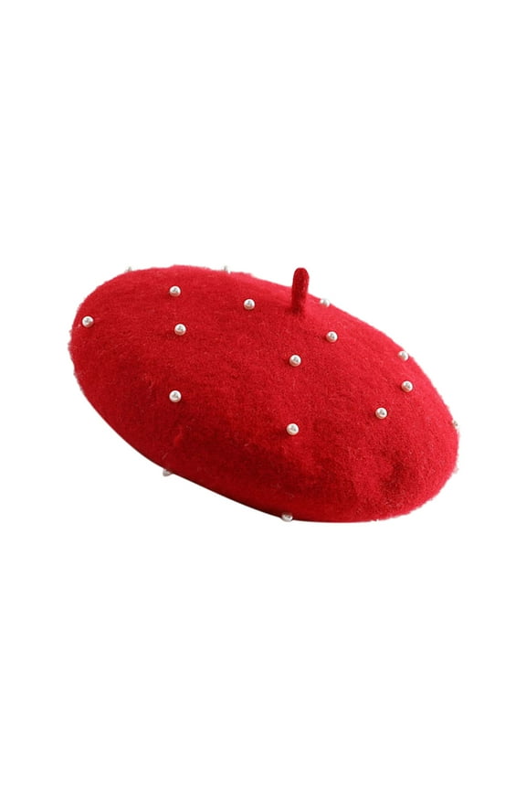 Autumn Winter Beret Hat Women Breathable Red 1Set