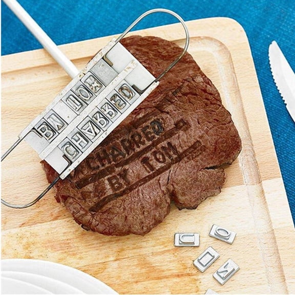 LOLIPPYY BBQ Iron Set with 55 Letter Steak Marking Tools for Grilling, Barbecue, and Outdoor Cooking Fun