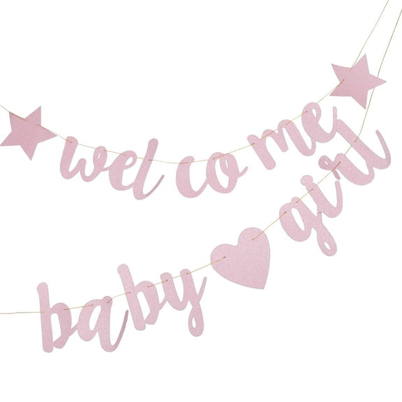 LOLIPPYY Baby Decoration Pink Ribbon Style Gender Reveal Paper 1 Set