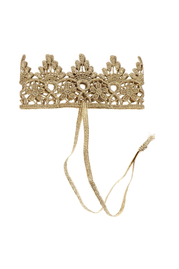 Baby Girl Hair Accessories Baby Crown Headband Golden Fabric 1Pcs