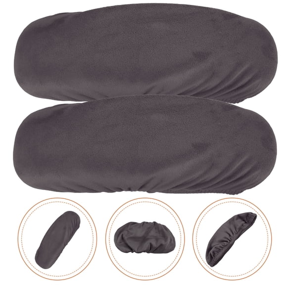 LOLIPPYY Back to School 2pcs Chair Arm Covers Grey Lint for Computer Chair Hand Rest Protection