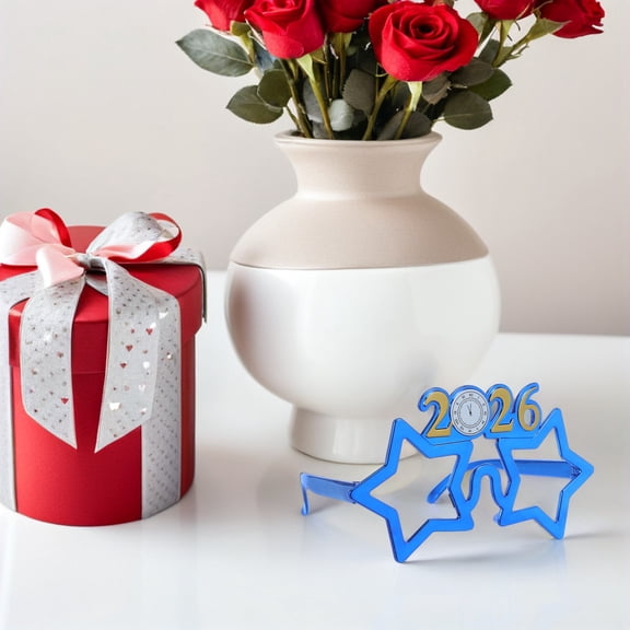 LOLIPPYY Back to School 4pcs New Year Photo Glasses Assorted Color PC Photo Booth Props For People Gatherings