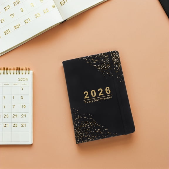 LOLIPPYY Back to School Appointment Planner Daily Planner Journal Notebook Planner Black 1Set