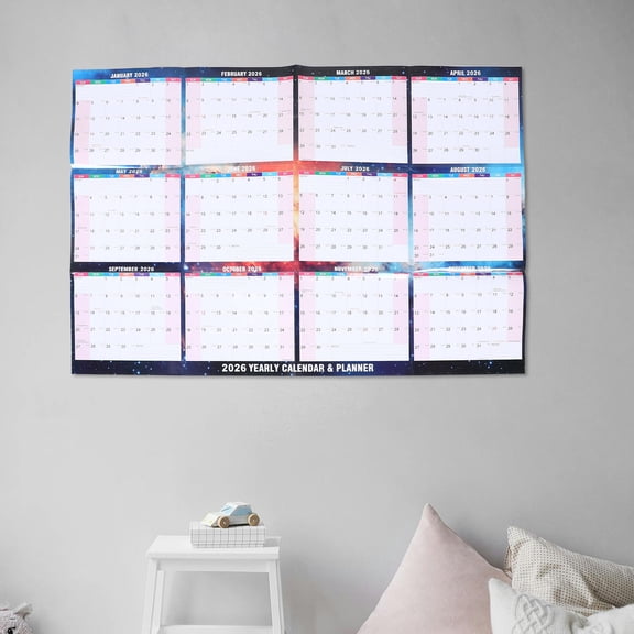 LOLIPPYY 2026 Wall Planning Calendar for Professionals, Dark Minimalist Design, Back to School Organizer, 1 Set