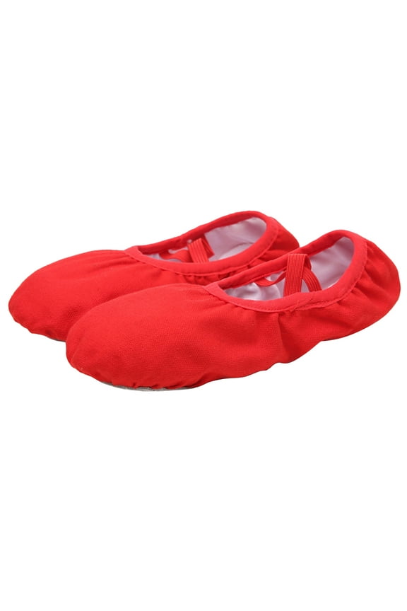 Ballet Shoes Pointe Red Canvas Breathable Comfortable For Women Girls Jazz