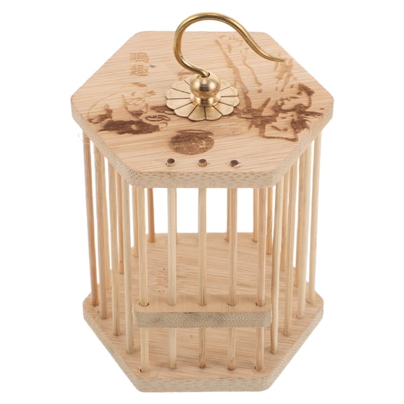 LOLIPPYY Bamboo Cricket Cage: Grasshoppers Breeding Box - Insects Bug Cricket Container - Wooden Observation Cage for Critters Small Reptiles