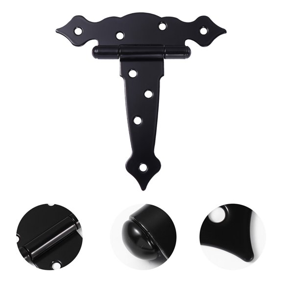 LOLIPPYY Black Barn Door Hinges Set of 1, Smooth Rotation Hardware for Furniture Assembly and Home Improvement
