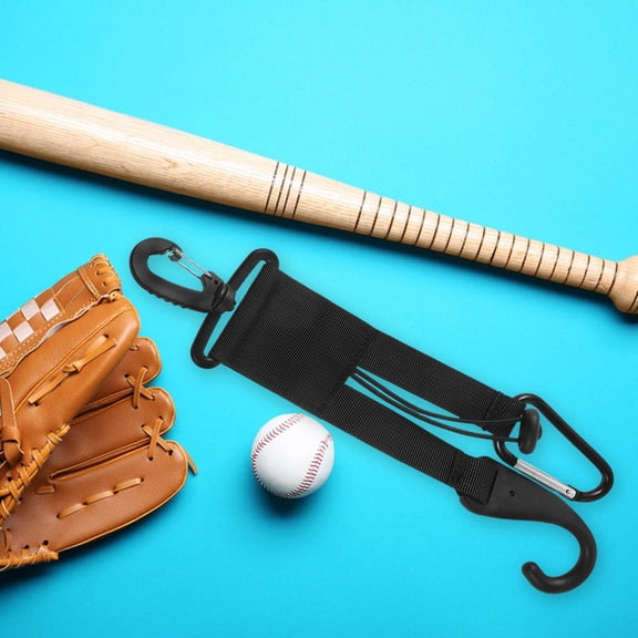 LOLIPPYY Baseball Bat Holder with Glove Clip and Hook Black Sports Equipment Organizer for Outdoor Use