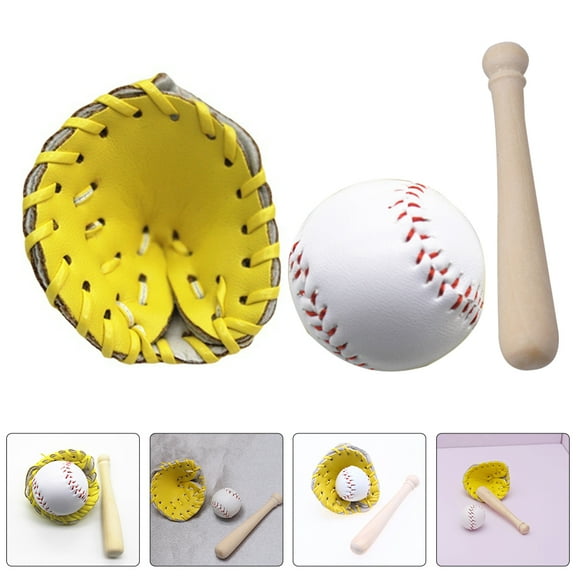 LOLIPPYY Baseball Figurine Set with PU Material for Dollhouse Sports Decor and Accessories, 1 Piece