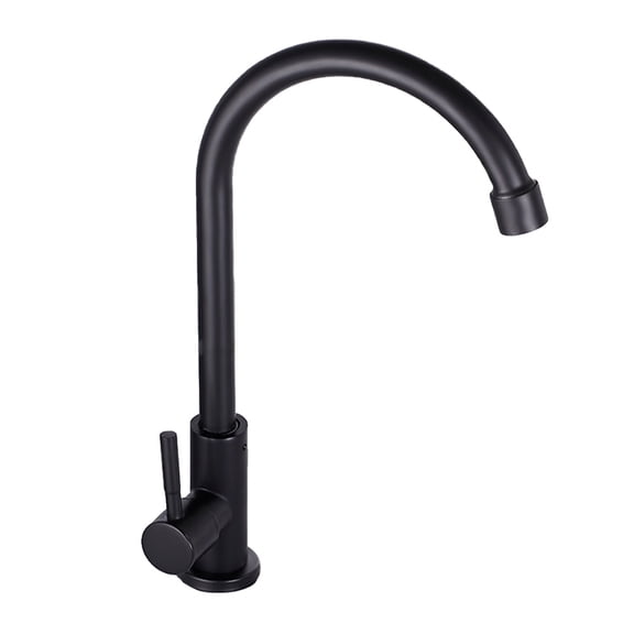LOLIPPYY Basin Water Tap Stainless Steel Black for Hotel Use 1Pack