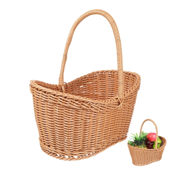 LOLIPPYY Basket for Shopping Woven Storage Basket Light Brown 1Set for Storage