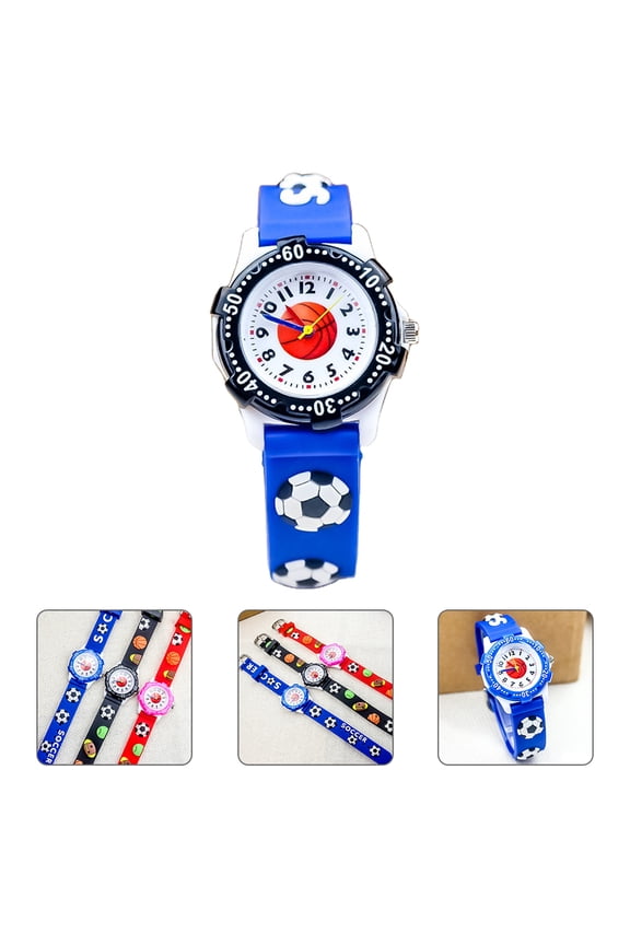 Basketball Pattern Digital Watch Wrist Watch Blue Alloy 1Pack Learning