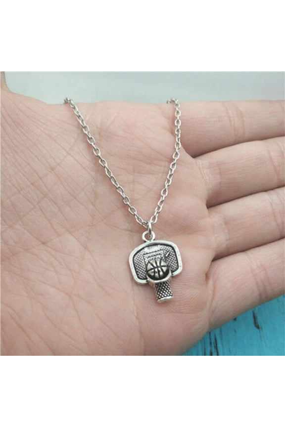 Basketball Pendant Necklace Silver 1Set Simple Natural Style Jewelry for Daily Wear