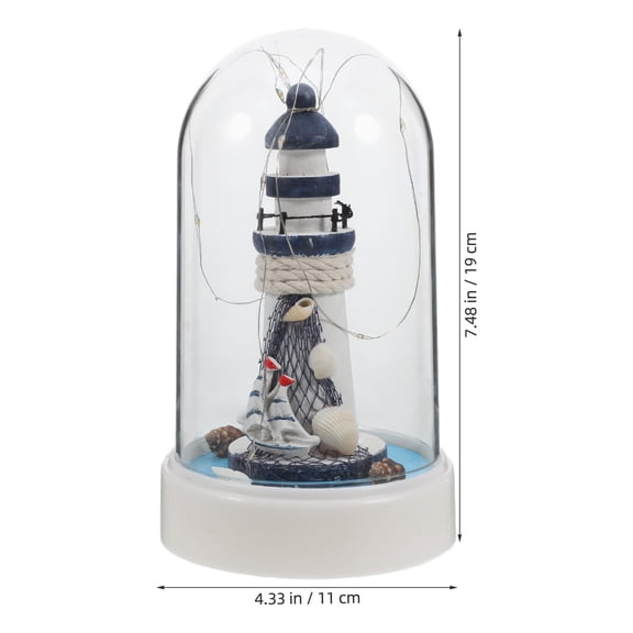 LOLIPPYY Beach Themed Lighthouse Table Lamp with Warm LED Illumination for Nautical Room Design