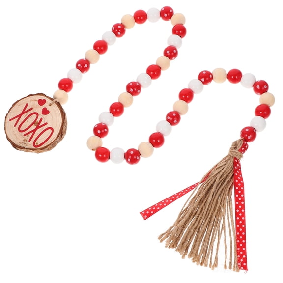 LOLIPPYY Beaded Decorations Accessories Wood Beads Garland Party Decoration Red 1Pack