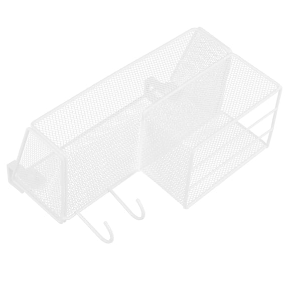 LOLIPPYY Bedside Hanging Storage Basket in White Metal for Office Table Or Dorm Organizer