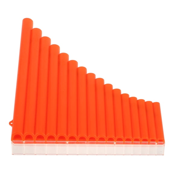 LOLIPPYY Beginner 16 Pan Flute Instrument with Fixed Angle and Portable Storage Bag in Orange