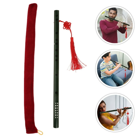 LOLIPPYY Beginner Bamboo Flute Instrument in Green Made from Wear Resistant Bitter Bamboo