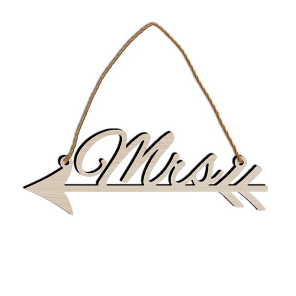 LOLIPPYY Beige Boxwood Arrow Sign Wooden Letter Decorative Wedding Party Chair Ornament