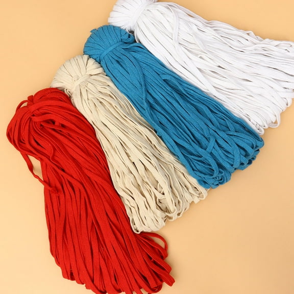 LOLIPPYY Beige Braided Cotton Rope for Fastening Durable Flat Rope with High Strength and Good Absorption