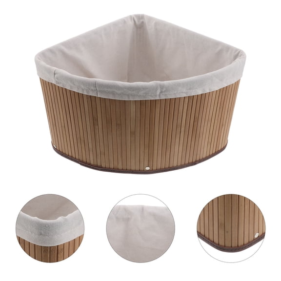 LOLIPPYY Farmhouse Style Woven Triangle Storage Basket with Liner for Home Organization