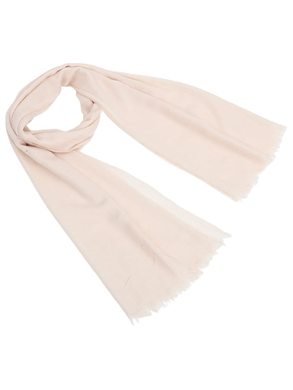 Beige Cotton Linen Shawl Wrap Lightweight Breathable Scarf for Women Elegant Formal Evening Accessory